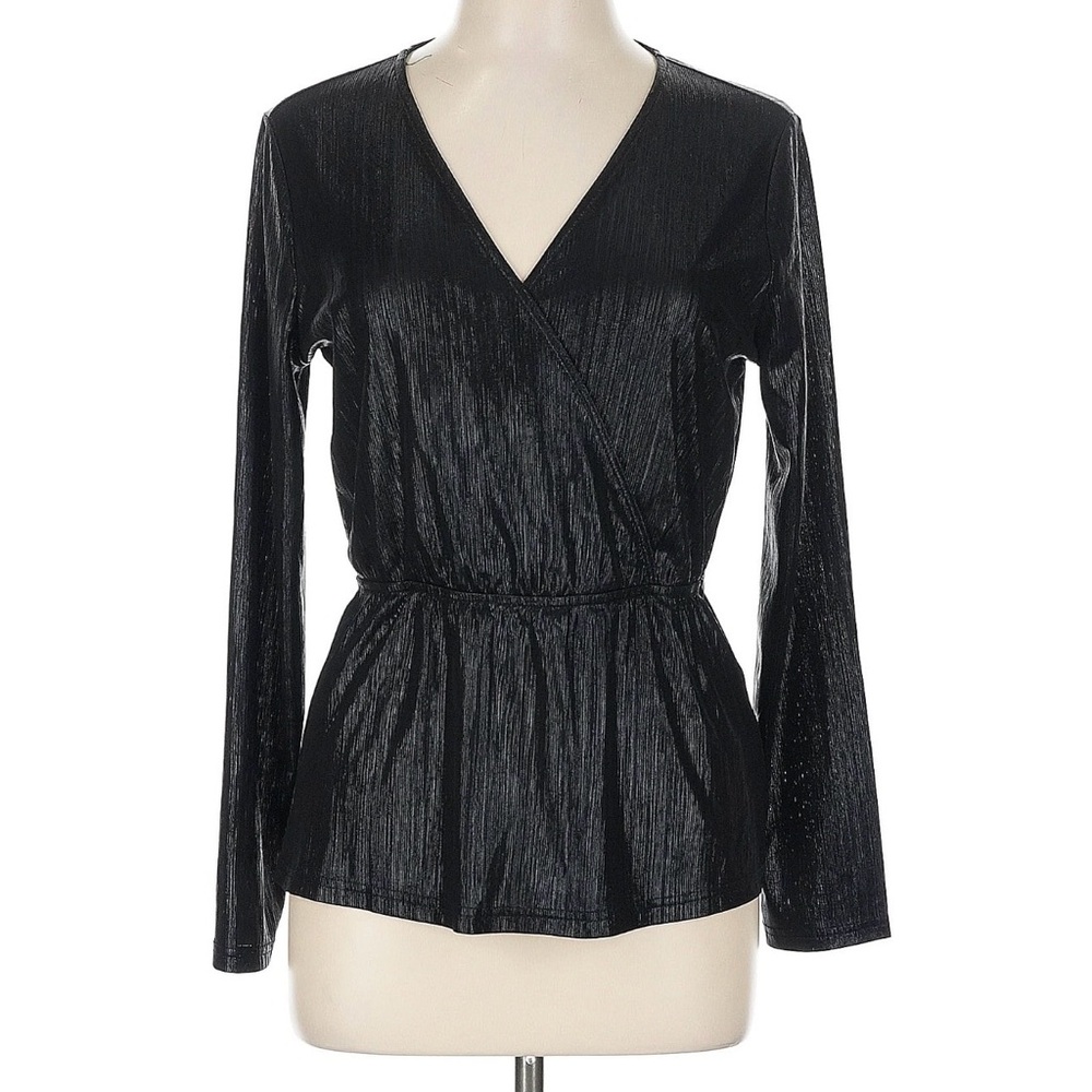 Elegant Black Wrap Blouse
